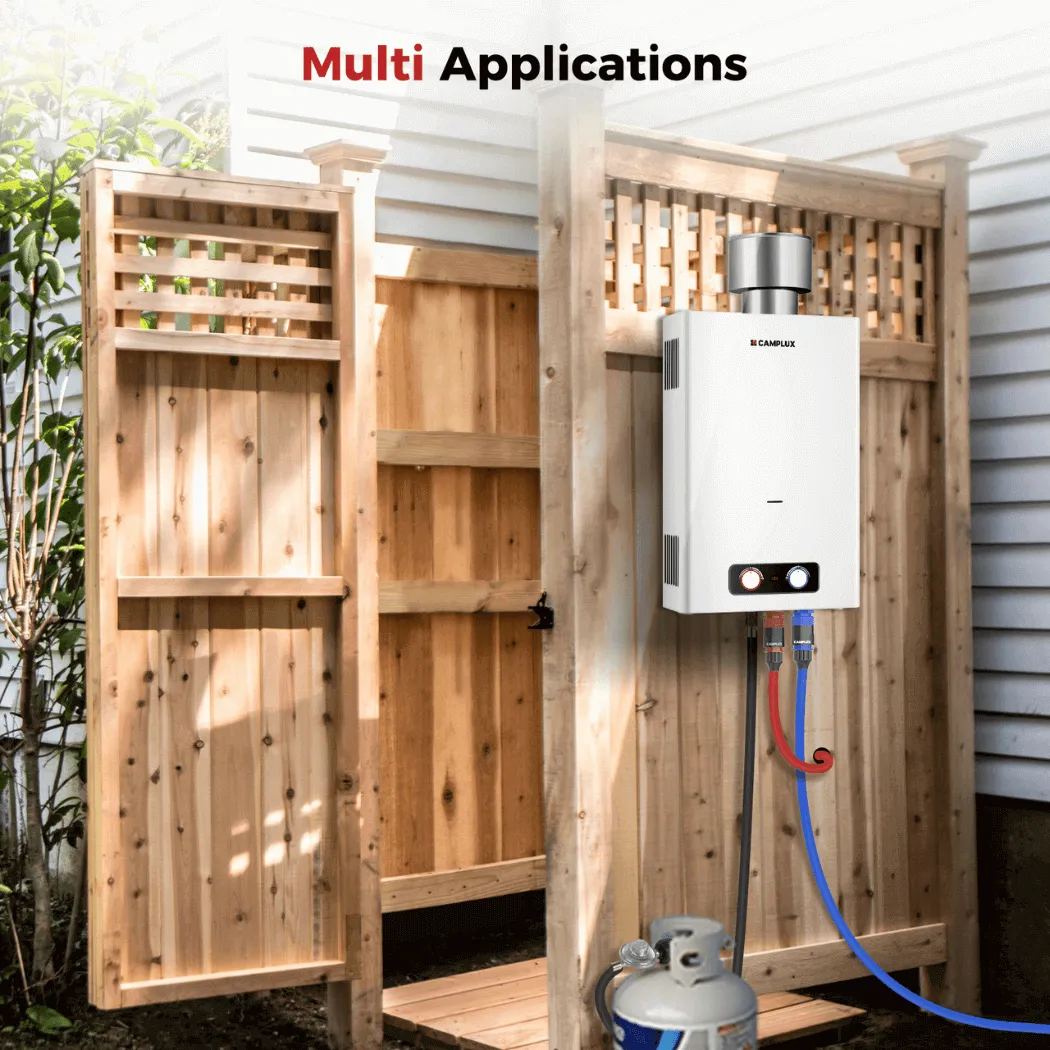 Camplux BD422C Chauffe-Eau Gaz Propane 16L + Pare-Pluie Inox