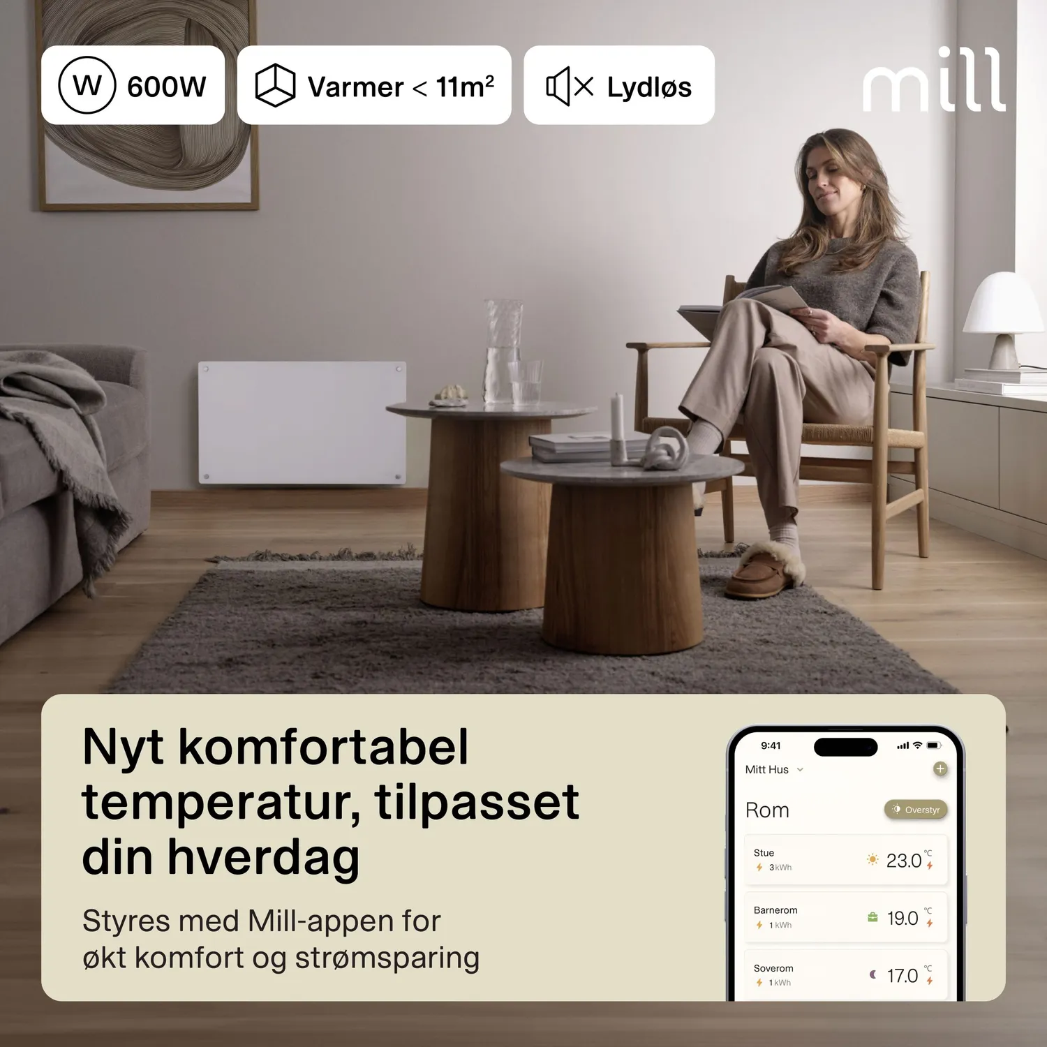 Mill Glass Smart WiFi Gen 4 radiateur panneau verre 600W