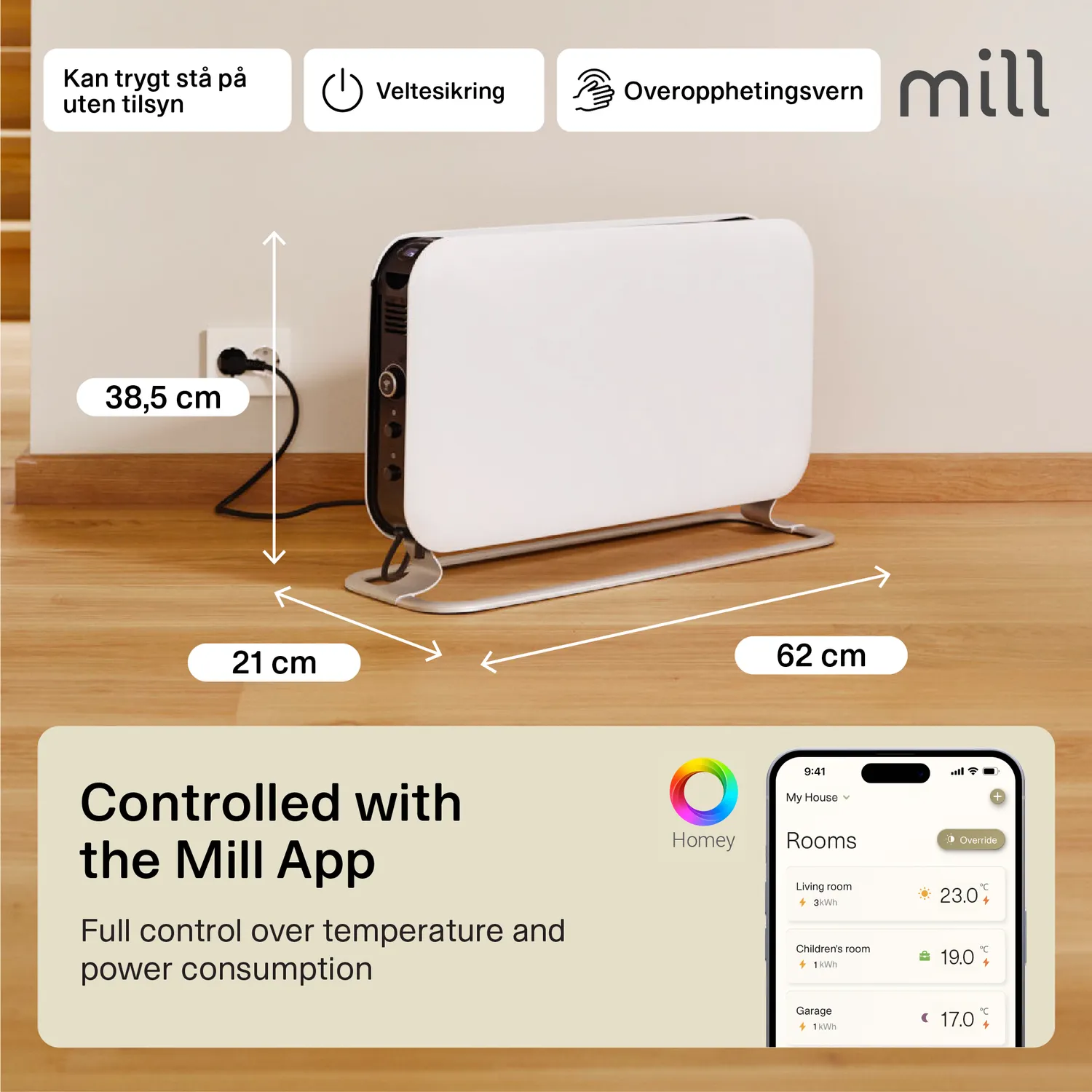 Mill WiFi Portable Heater 1200W radiateur portable