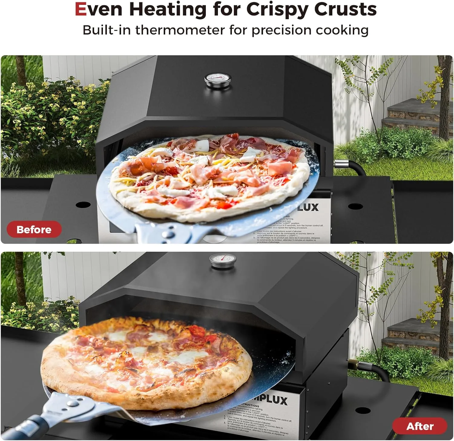 Camplux combo grill gaz four pizza 11000 BTU 17 pouces