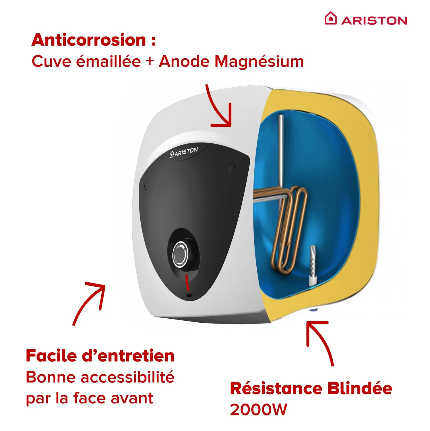 Ariston Hotpoint Andris Lux chauffe-eau 30L sur-évier