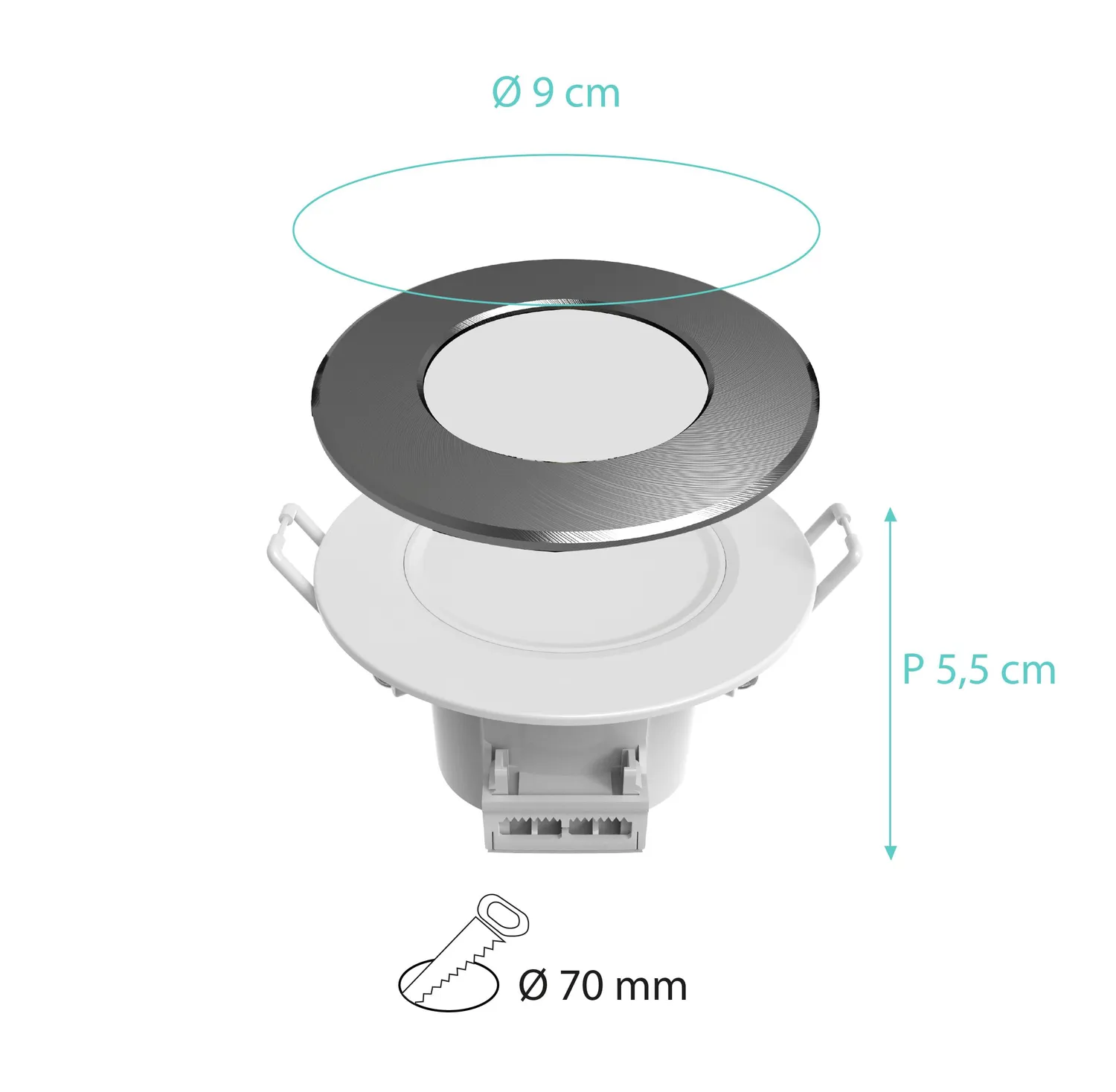 Voltman Stela spot LED salle de bains blanc 6,5W 520 lm