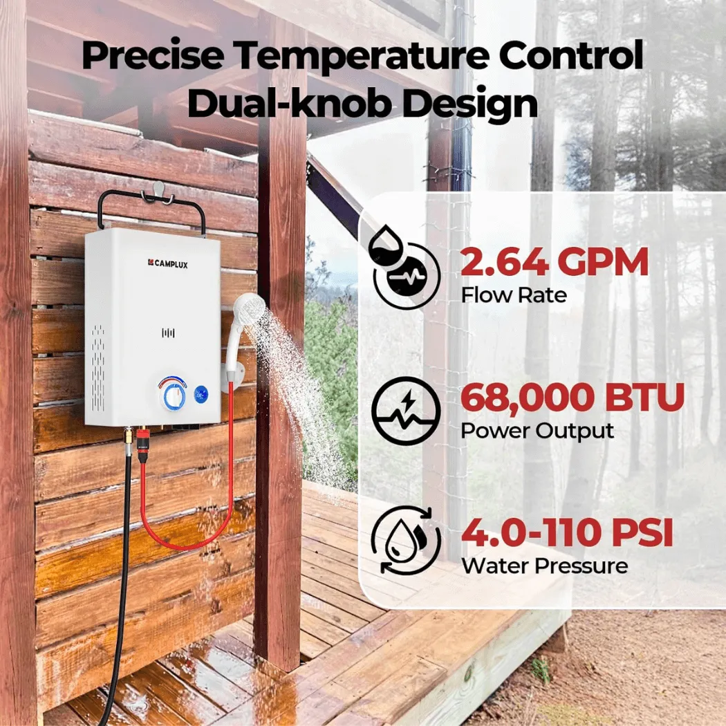 Camplux First F10 chauffe-eau gaz portable 10 L extérieur