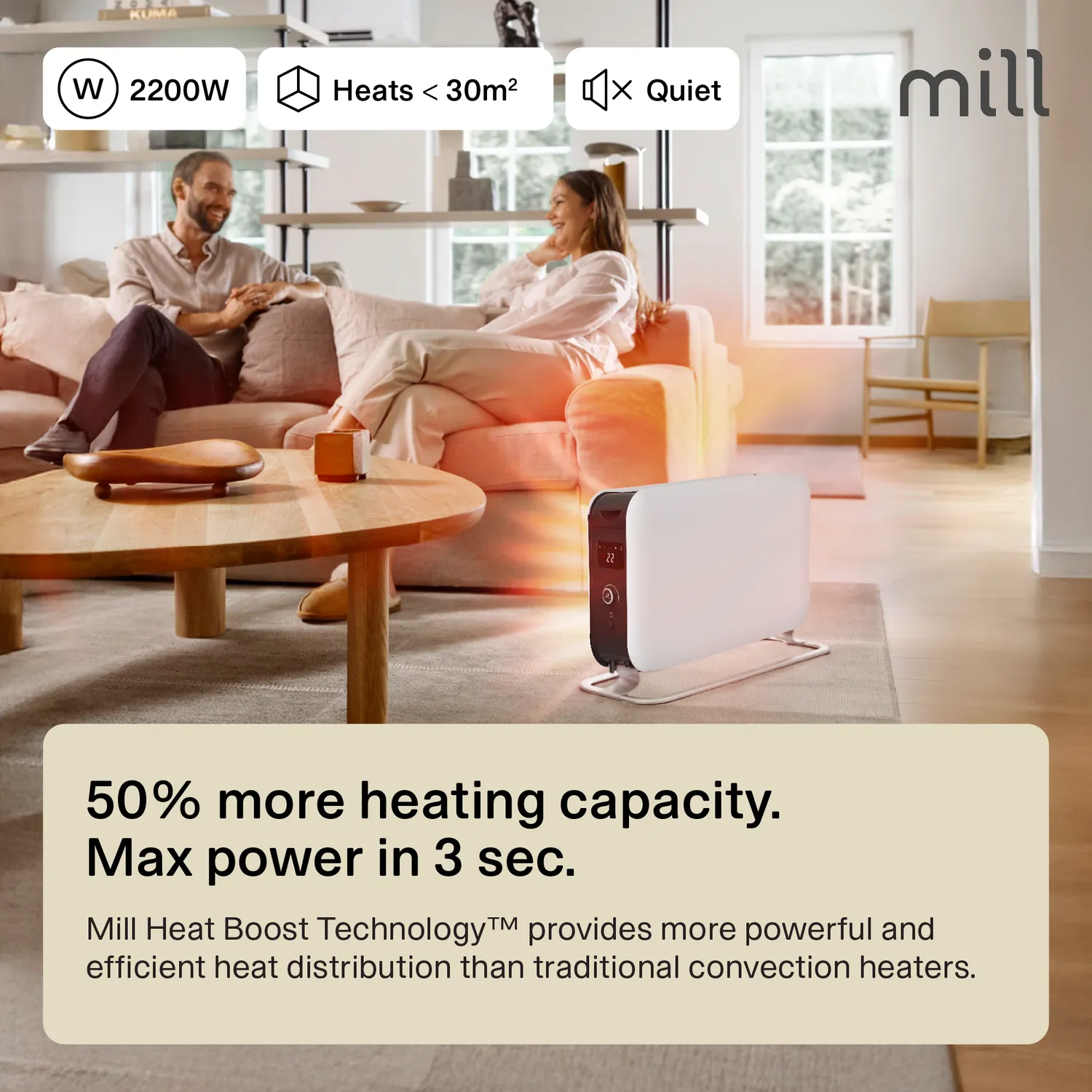 Mill Instant Max LED chauffage portable soufflant 2200W