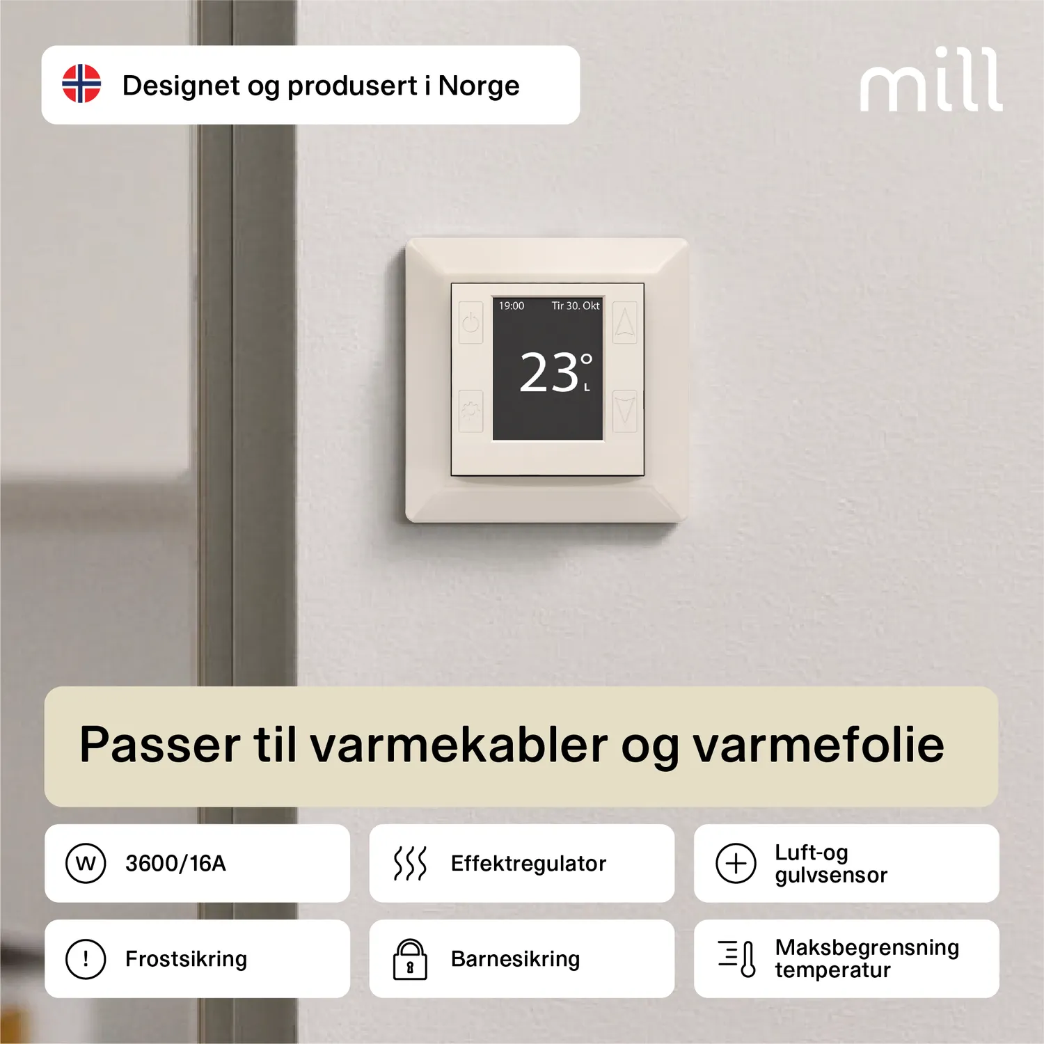 Mill thermostat sol connecté blanc polaire WiFi