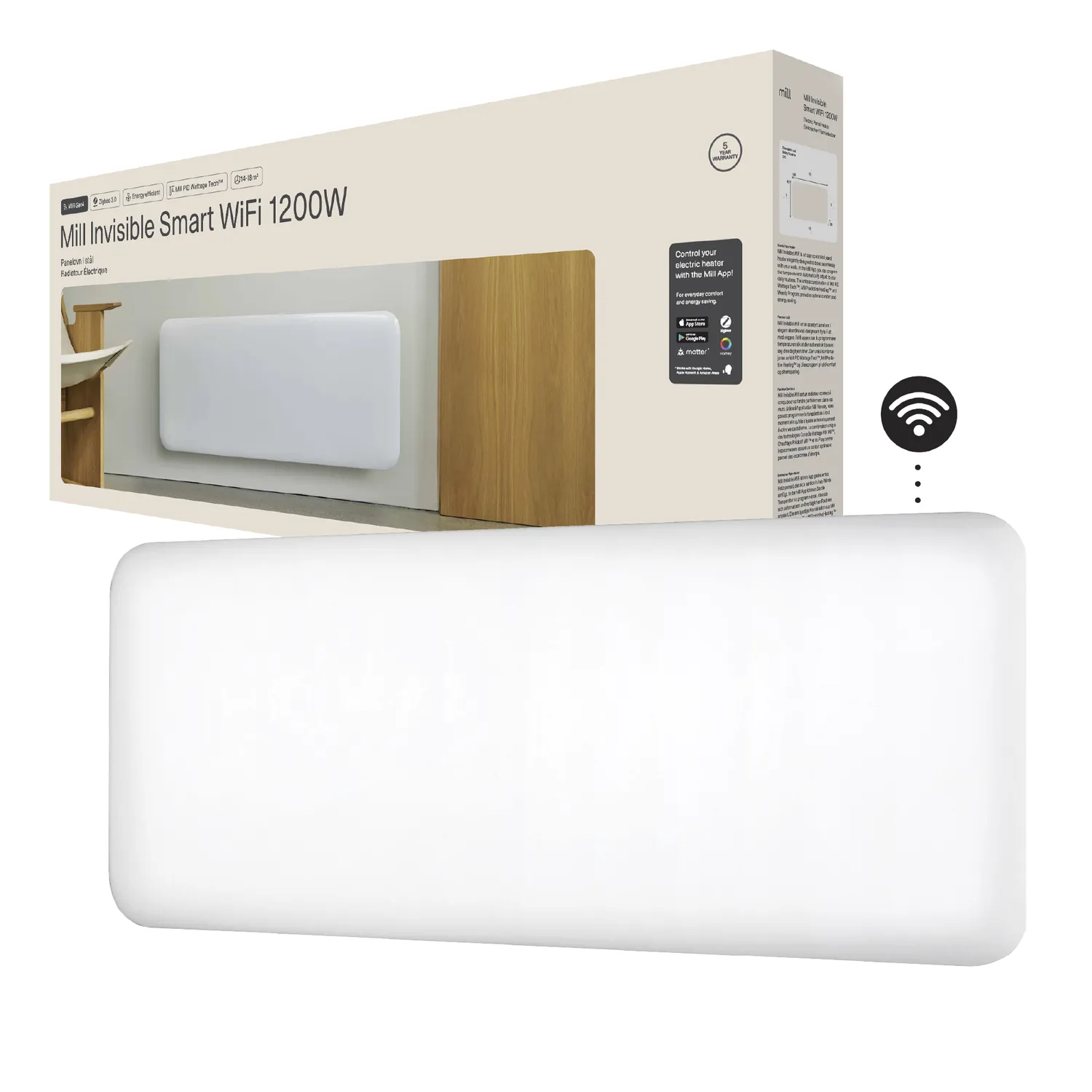 Mill Invisible Gen 4 convecteur WiFi 1200W