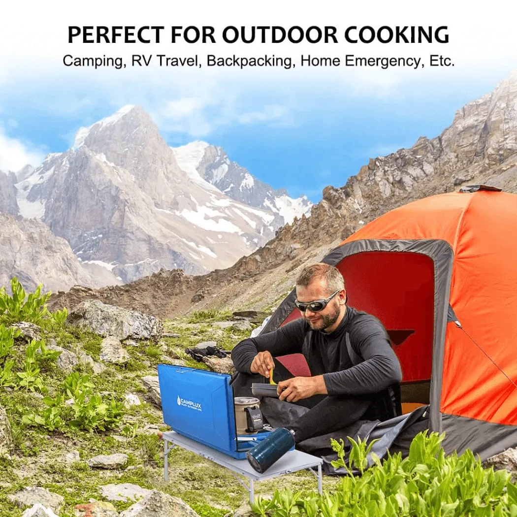 Camplux JK-5330 Réchaud camping gaz 3 feux 4,5 kW couvercle