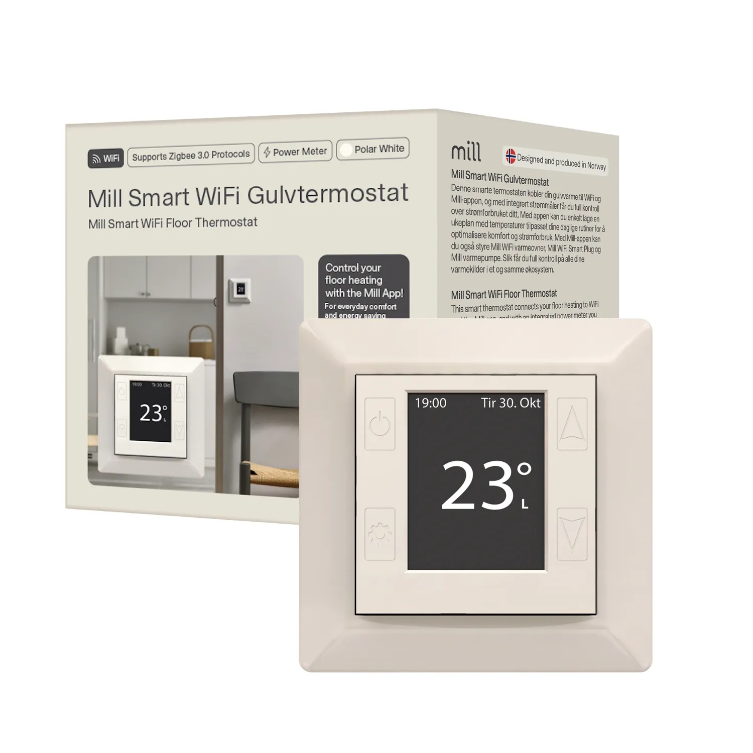 Mill thermostat sol connecté blanc polaire WiFi