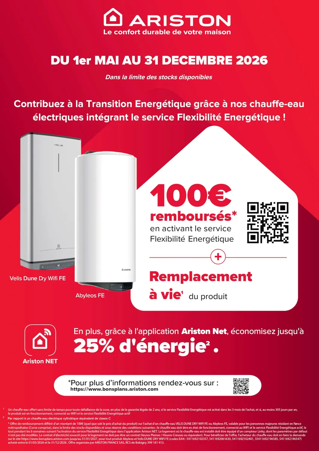 Ariston Abyleos Xpert Wifi chauffe-eau 200L stéatite mural