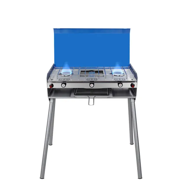 Camplux réchaud camping 2 feux grill gaz avec pieds