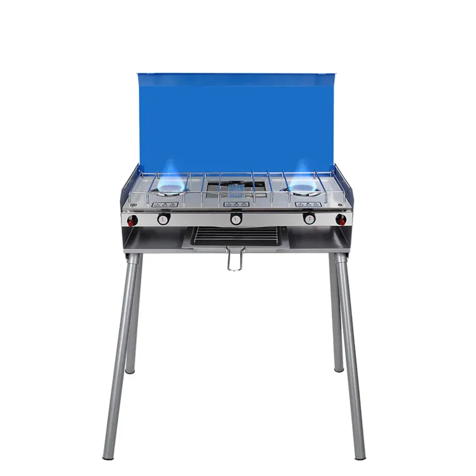 Camplux réchaud camping 2 feux grill gaz avec pieds