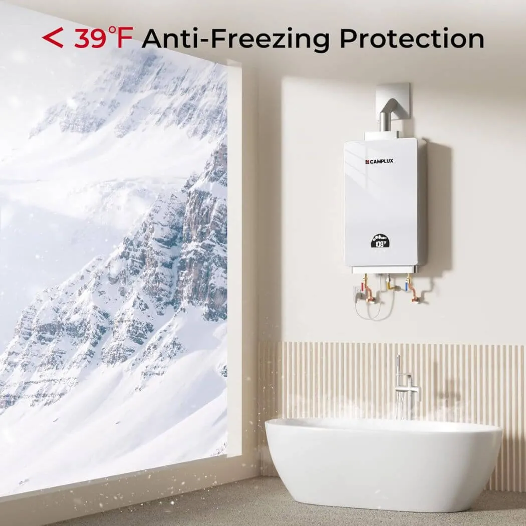 Camplux chauffe-eau gaz sans réservoir 3,18 GPM noir intérieur