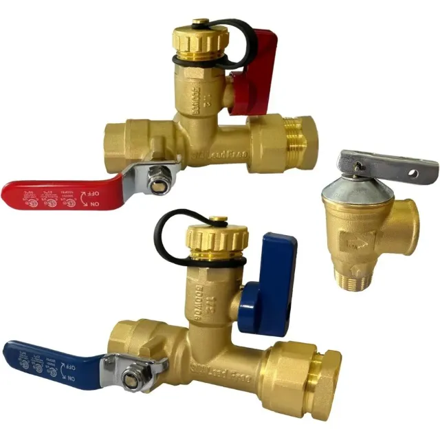 Camplux kit vannes 3/4" laiton entretien chauffe-eau