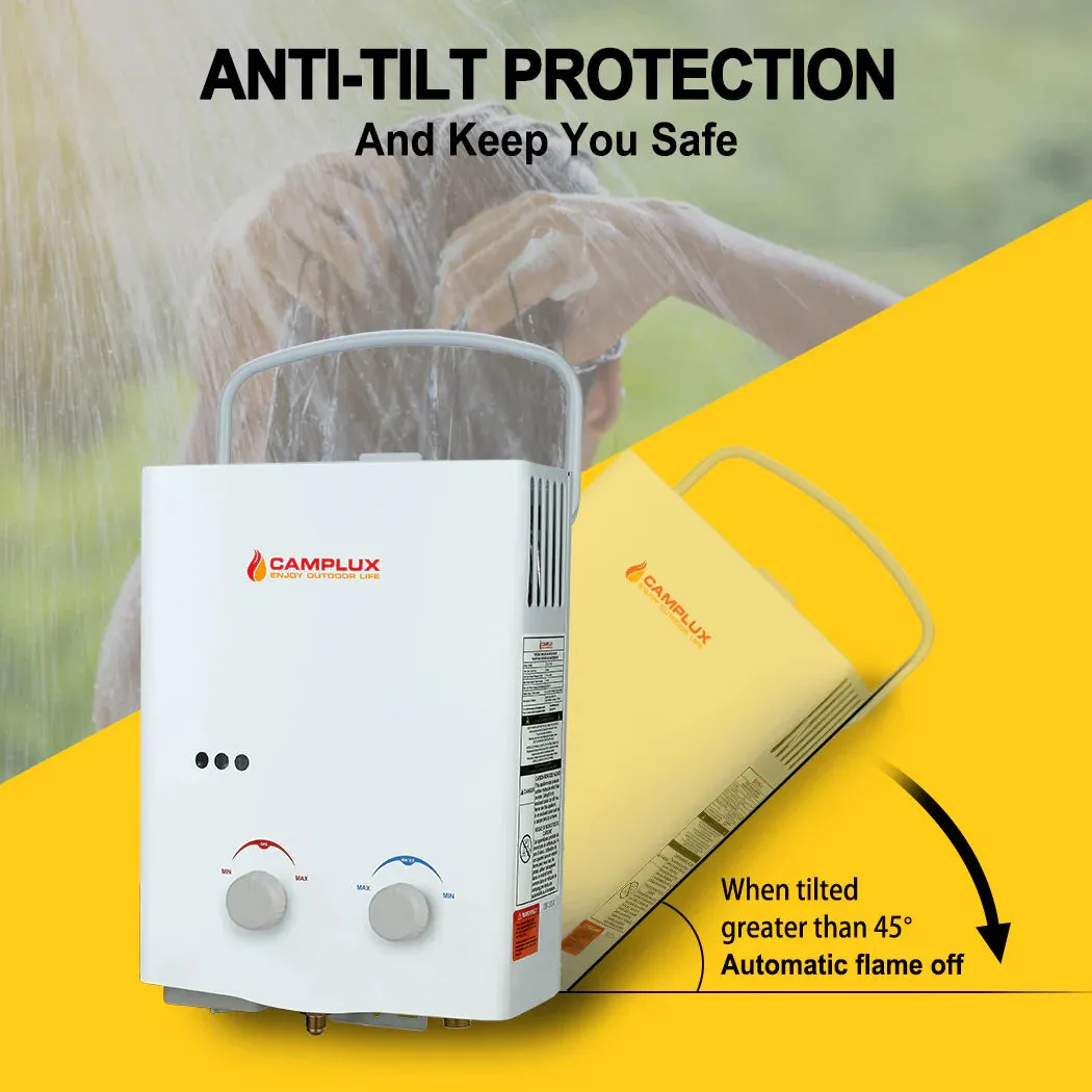 Camplux 5L chauffe-eau gaz extérieur douche portable