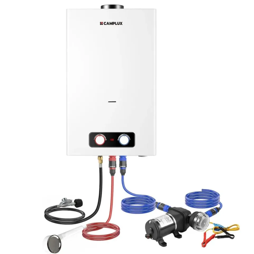 Camplux BD422P120 chauffe-eau portable kit pompe 16 L