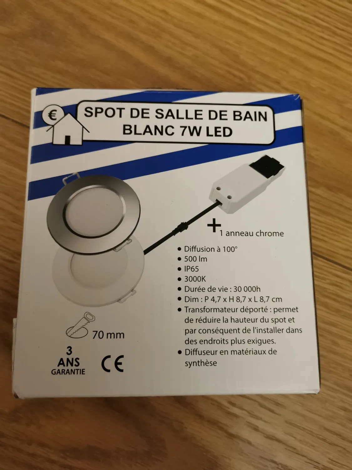 Voltman spot encastrable salle de bain blanc 7 W 3000 K