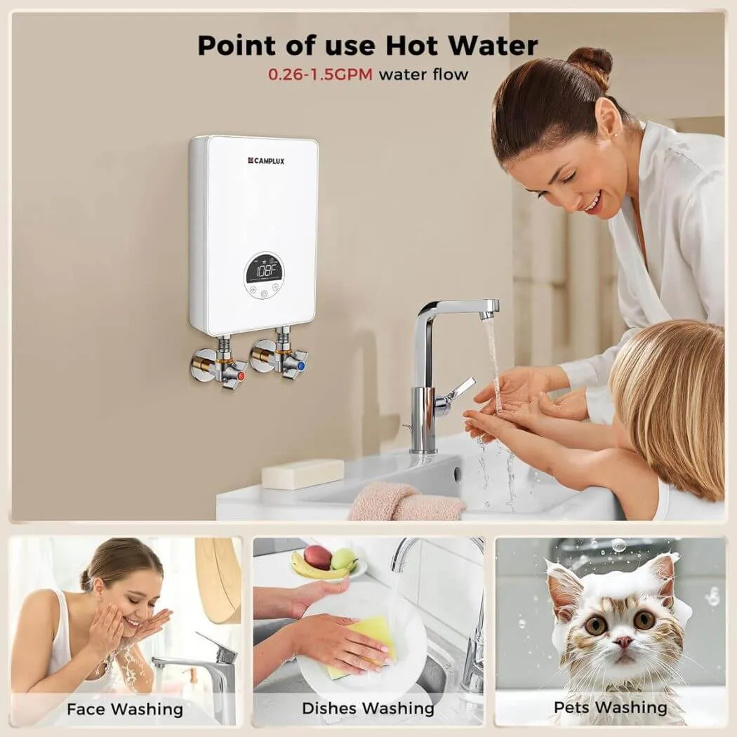 Camplux Chauffe-Eau Instantané Électrique 4,5kW 120V Sous Évier