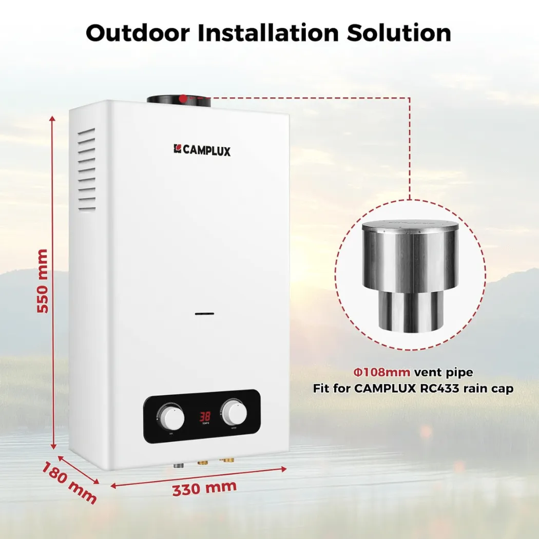 Camplux BD264 chauffe-eau gaz extérieur 10 L/min 50 mbar