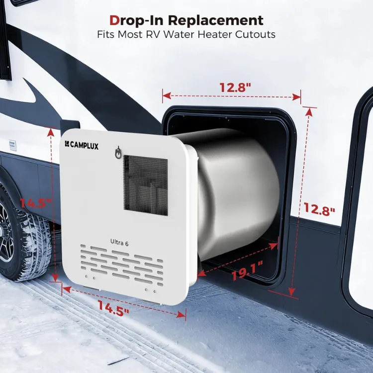 Camplux Ultra chauffe-eau camping-car 6 gallons hybride blanc
