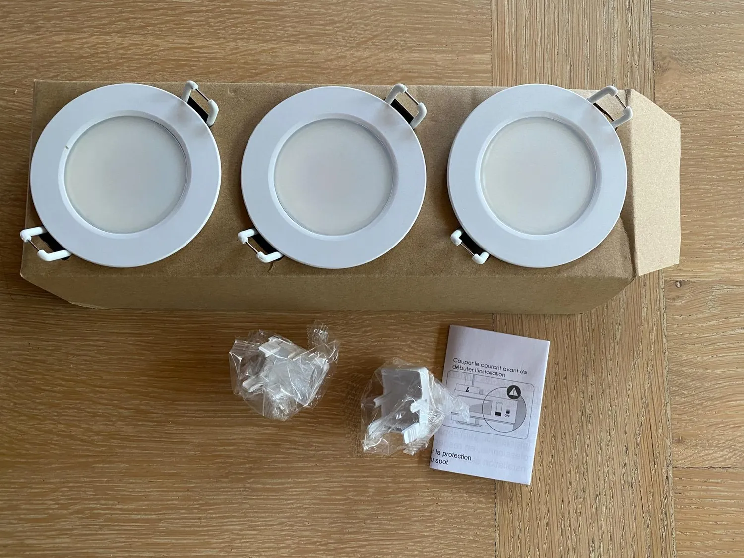 Voltman lot 3 spots encastrés salle de bain blanc IP65 LED