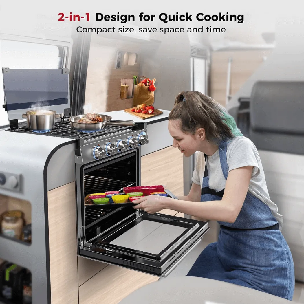 Camplux Classic 21" cuisinière gaz camping-car 3 feux + four