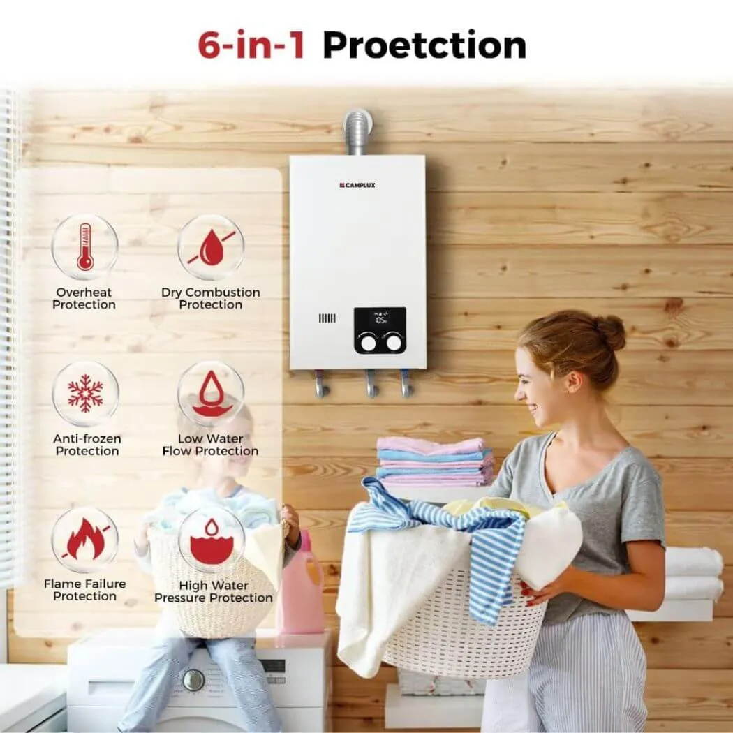 Camplux intérieur 2,64 GPM chauffe-eau gaz blanc propane 10 L
