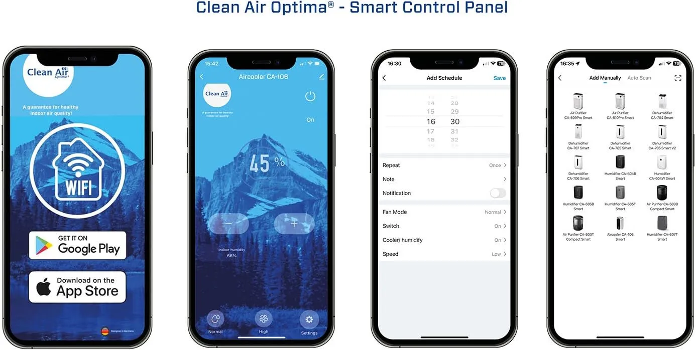 Clean Air Optima CA-106 Smart rafraîchisseur d'air 4 en 1 65 m²