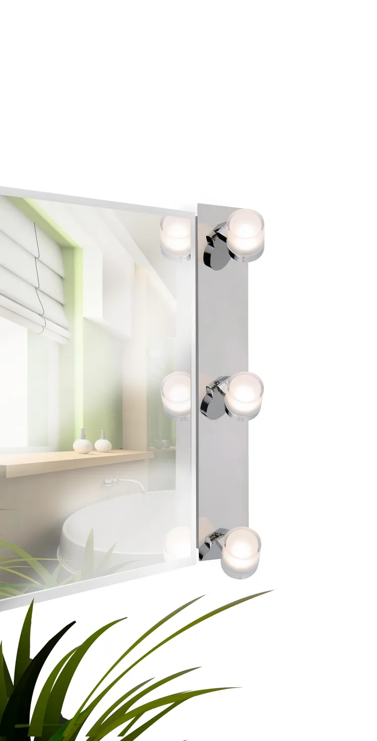 Voltman réglette salle de bain 3 spots chrome LED