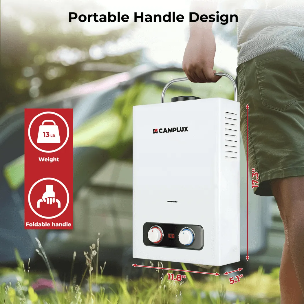 Camplux 1,58 GPM chauffe-eau propane portable 6 L/min