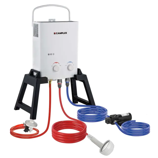 Camplux AY132MAX chauffe-eau gaz 5L sur pied + pompe
