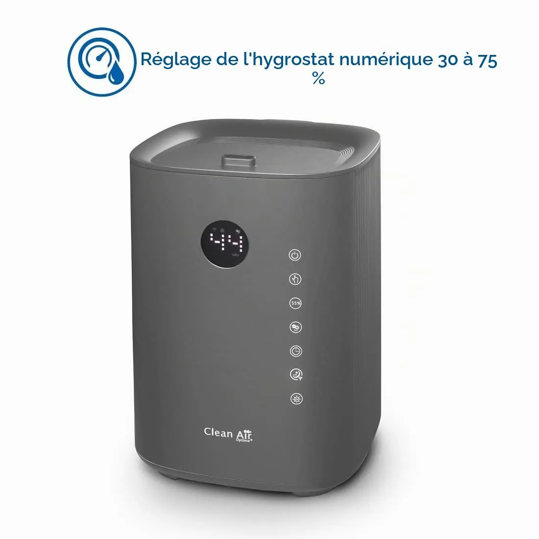 Clean Air Optima CA-605 Smart humidificateur 3,8 L titanium UVC