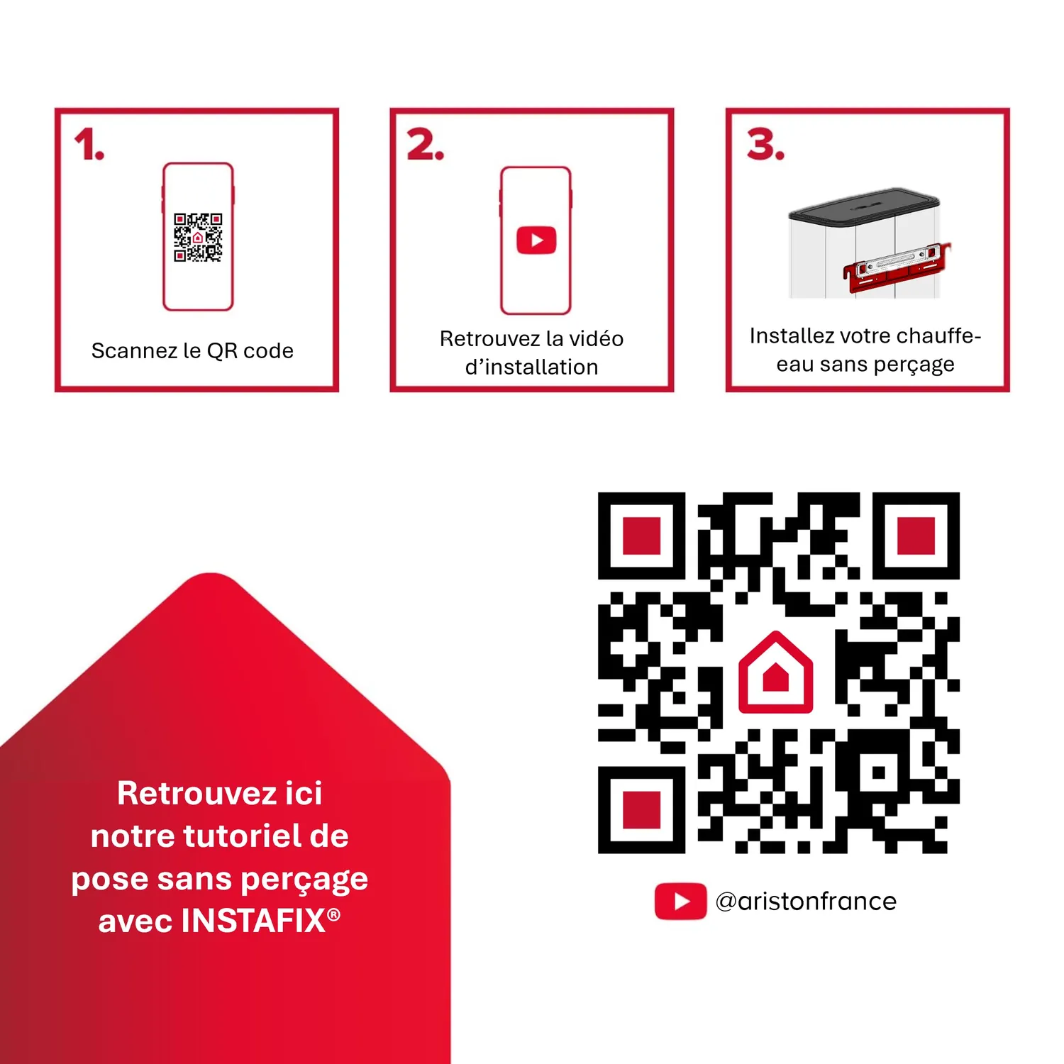 Ariston Hotpoint Instafix support mural sans perçage 50-100 L
