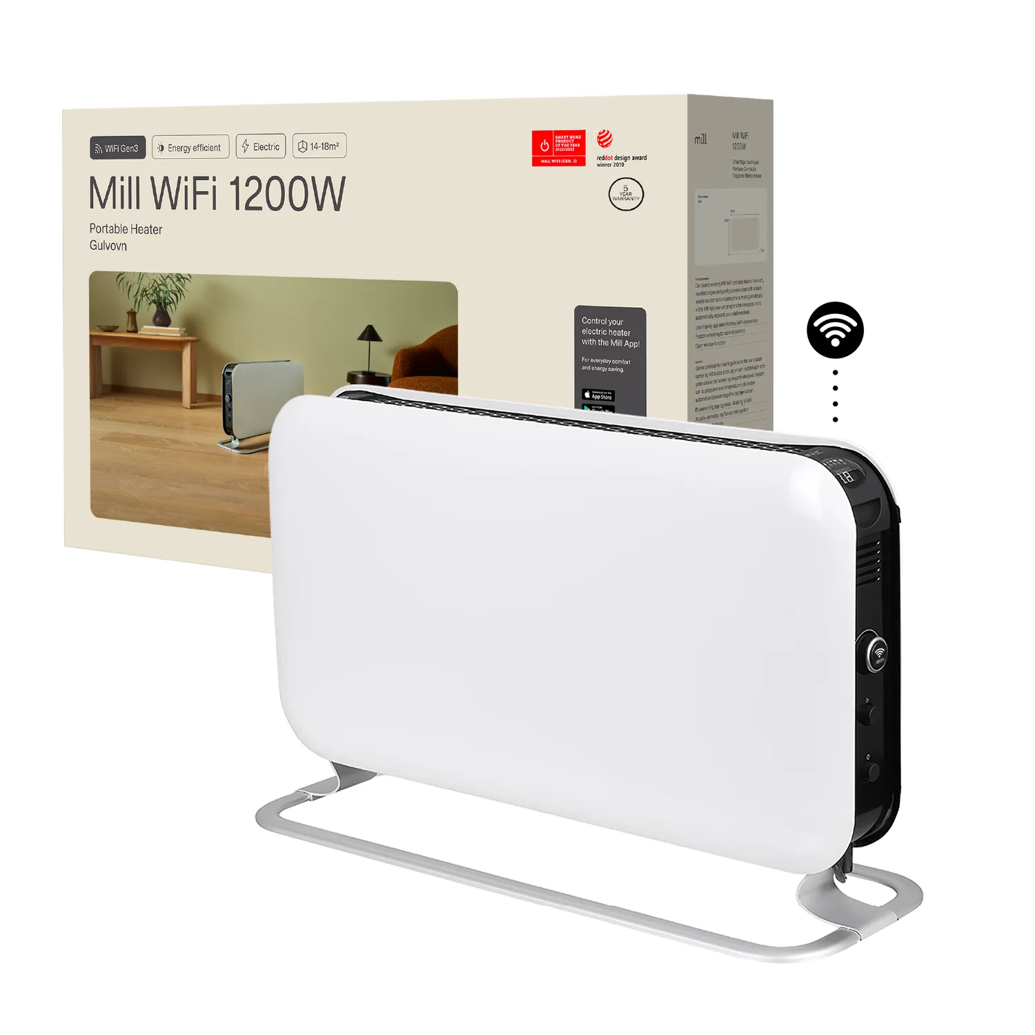 Mill WiFi Portable Heater 1200W radiateur portable