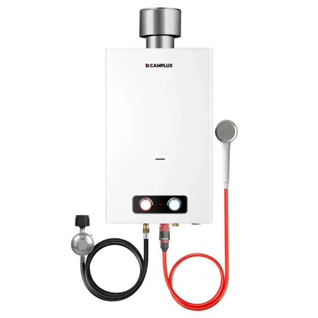 Camplux BD422C Chauffe-Eau Gaz Propane 16L + Pare-Pluie Inox