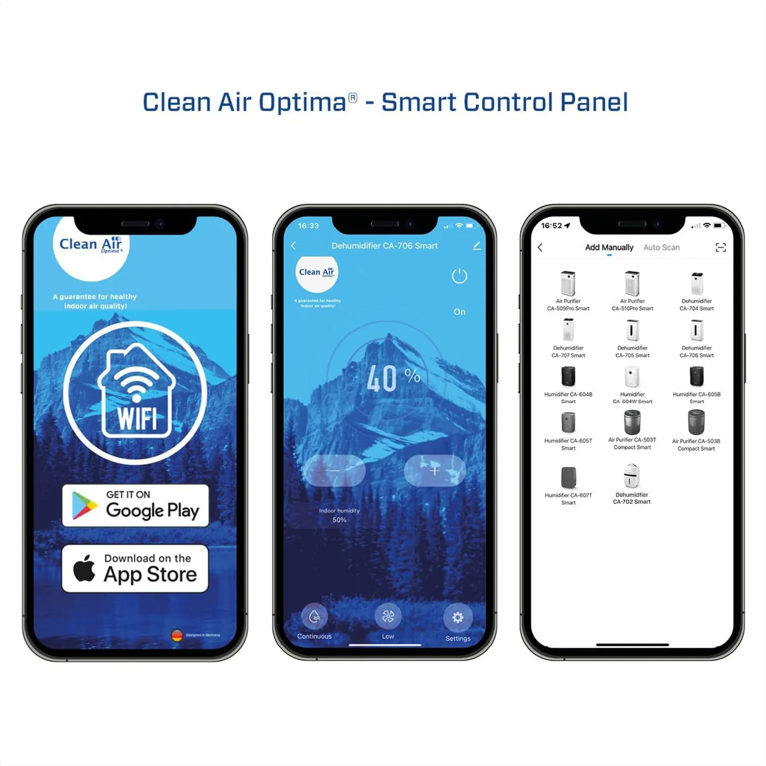 Clean Air Optima CA-702 Smart déshumidificateur 5 L/j HEPA