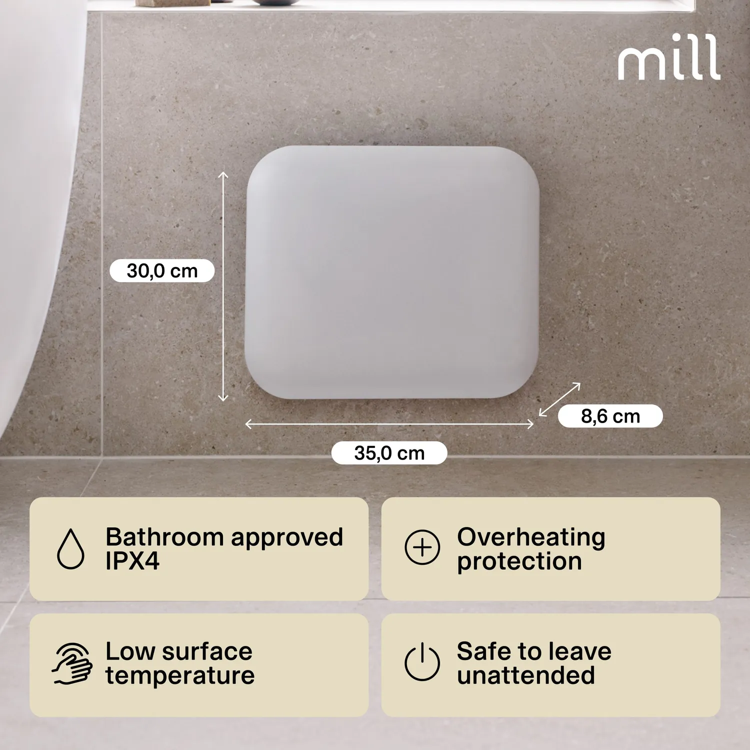 Mill Invisible radiateur panneau 250W discret
