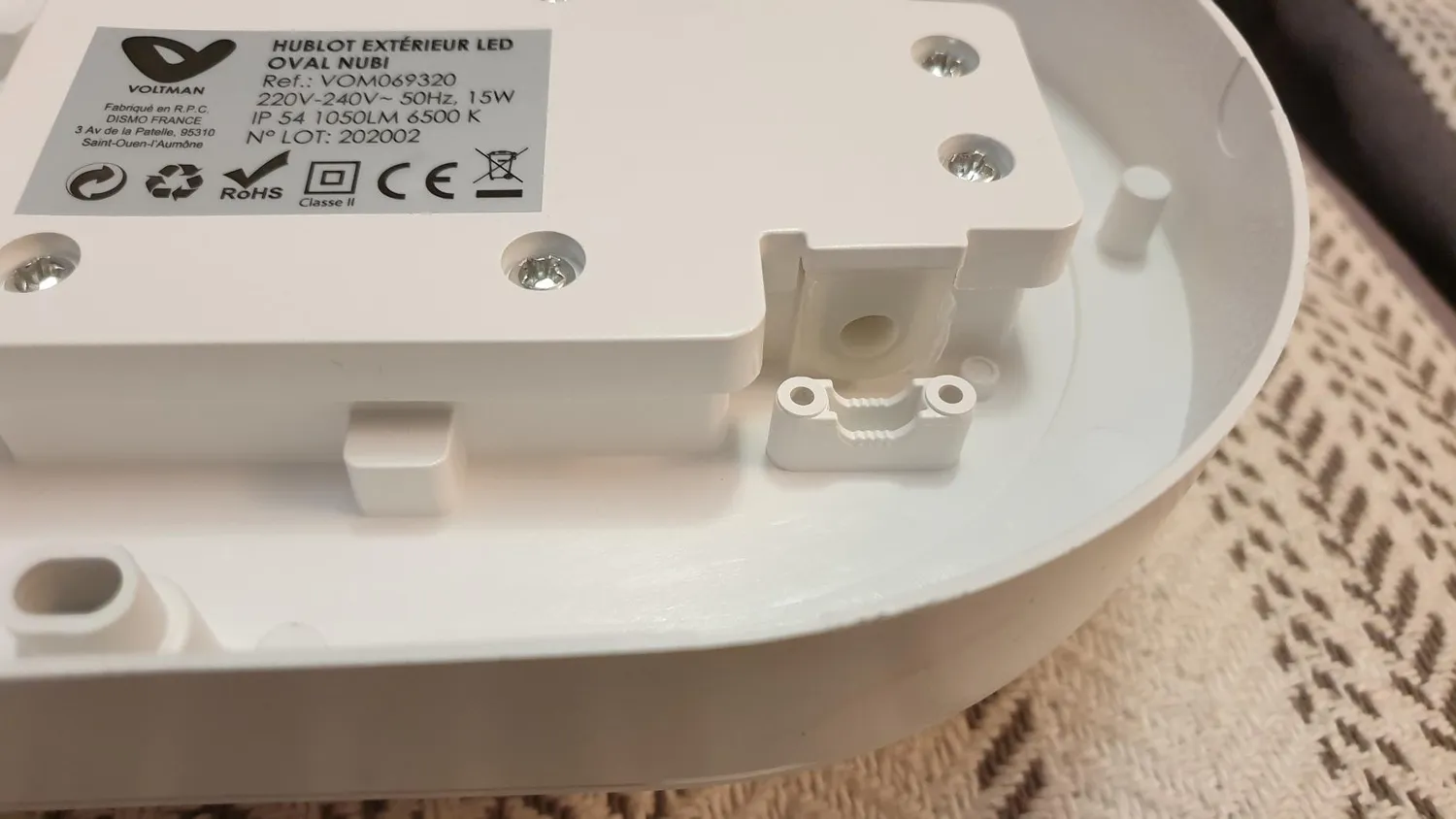 Voltman Hublot extérieur ovale IP54 1050lm blanc froid