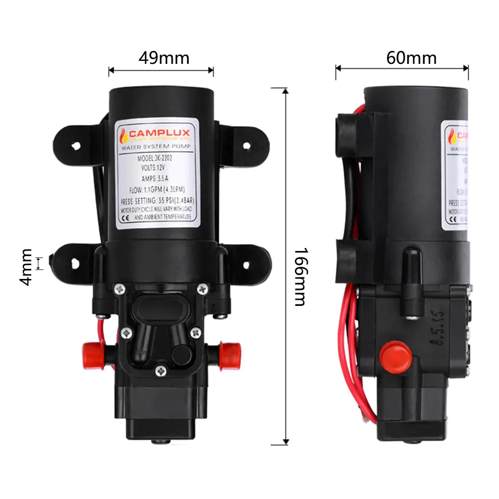 Camplux 5L chauffe-eau gaz portable extérieur + pompe