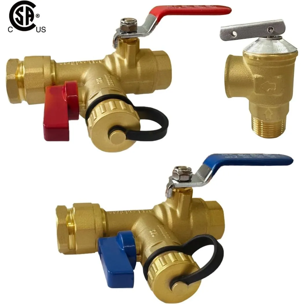 Camplux kit vannes 3/4" laiton entretien chauffe-eau