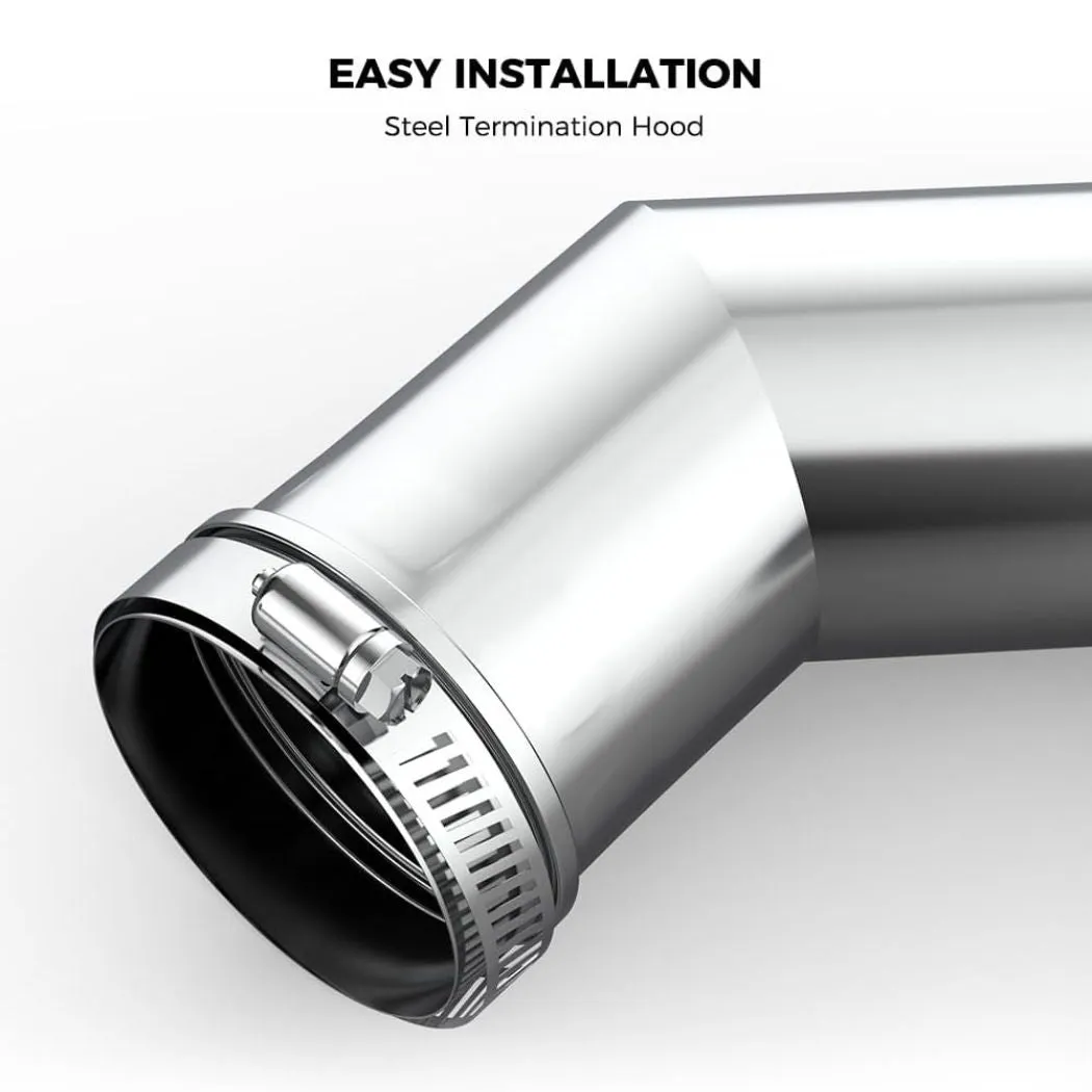 Camplux kit ventouse horizontale inox 3 pouces intérieur