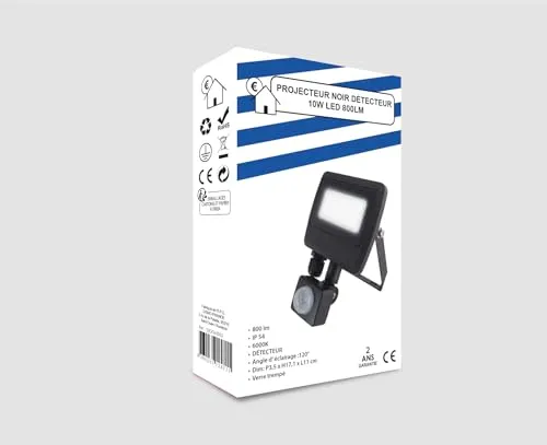 Voltman DIO065032 projecteur LED 10W avec détecteur