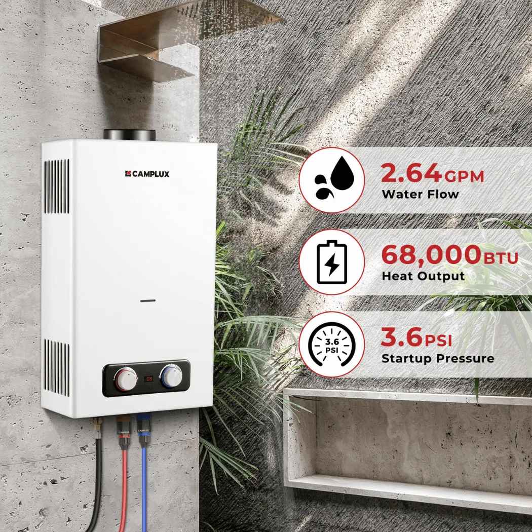 Camplux 2,64 GPM chauffe-eau camping blanc 10 L/min
