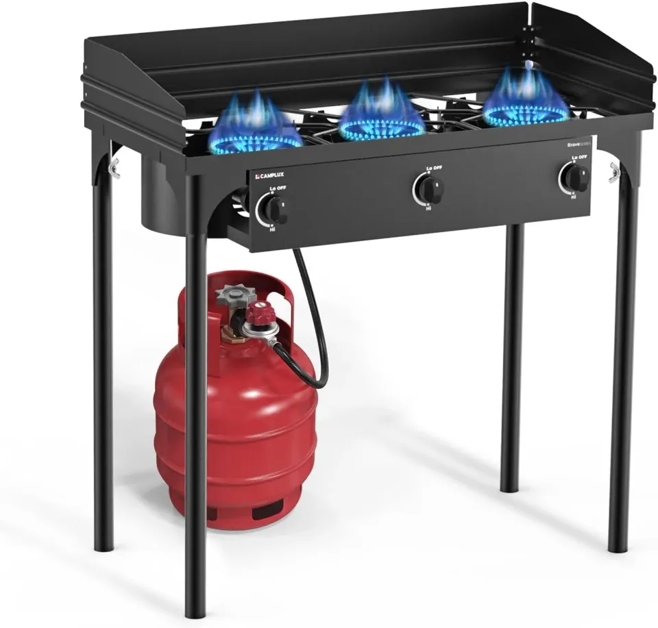 Camplux 225000 BTU réchaud camping gaz 3 brûleurs fonte