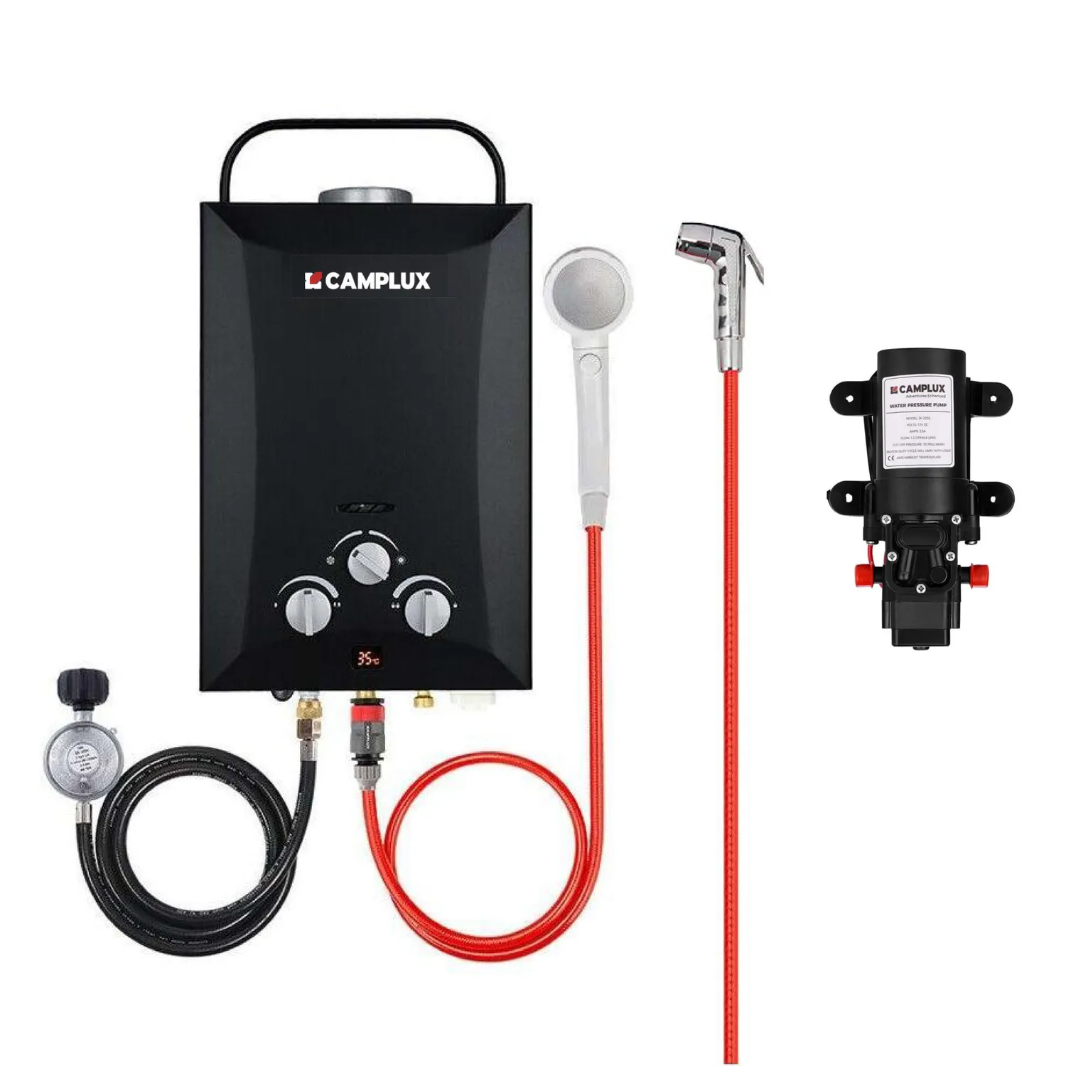 Camplux 8L chauffe-eau gaz portable camping 8 L/min