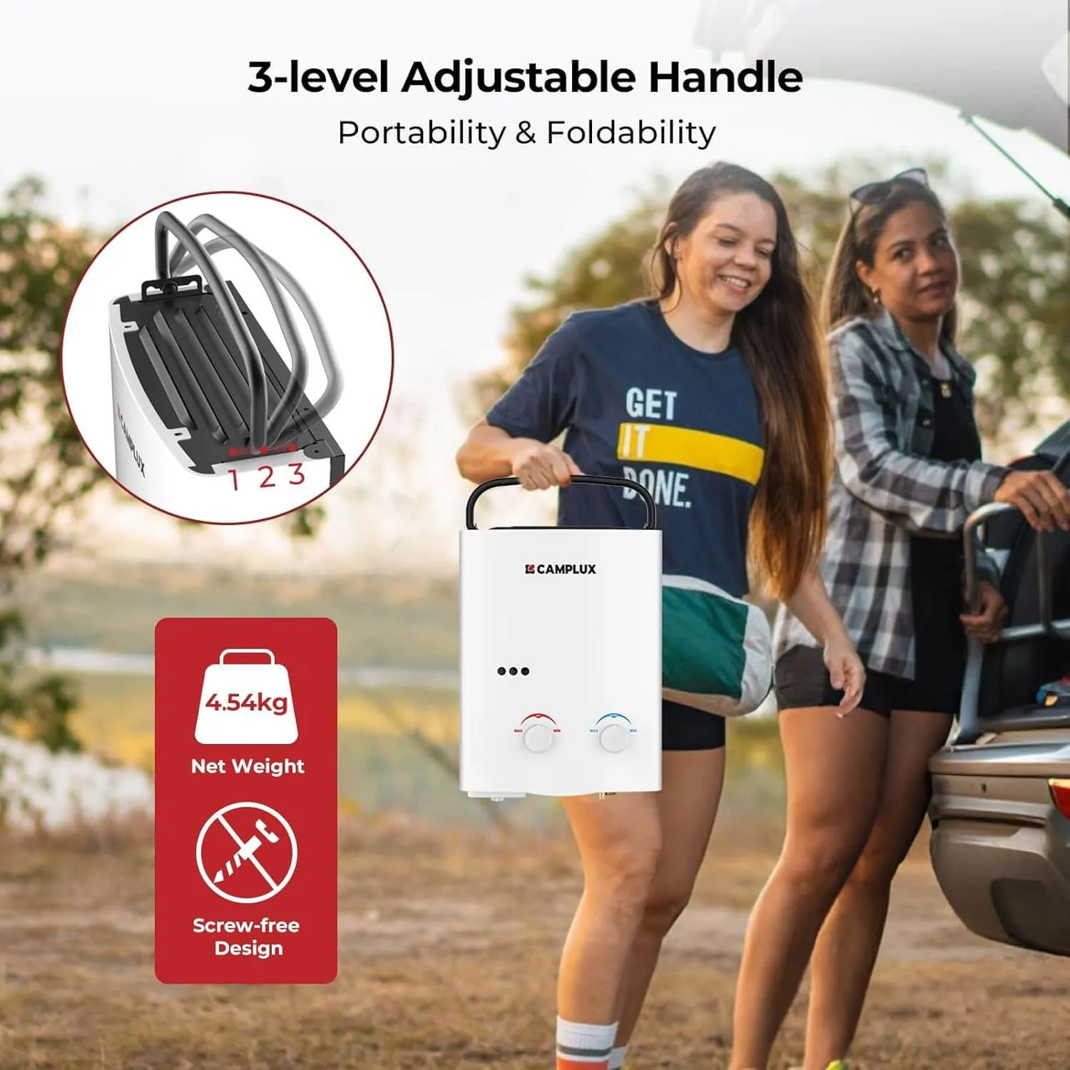 Camplux AY132P43 chauffe-eau portable 5L avec pompe