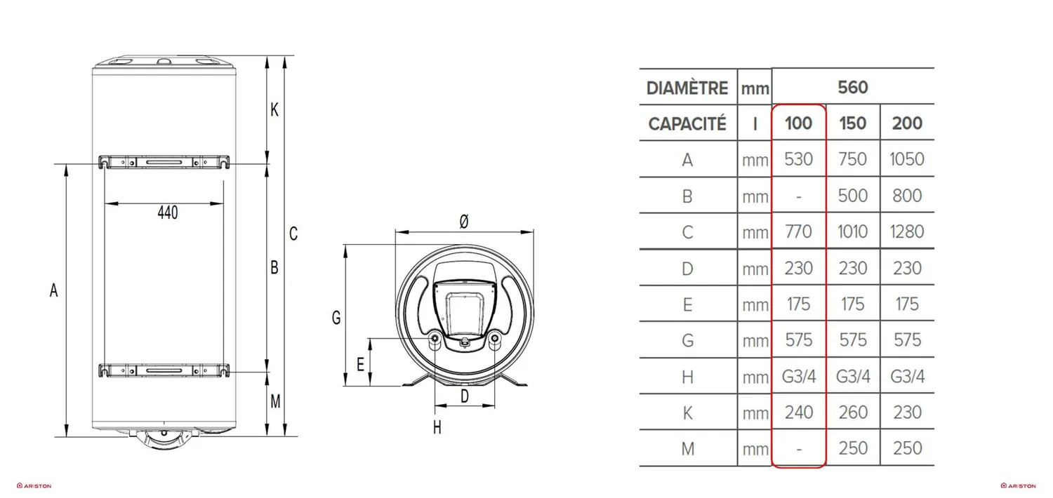 Ariston Hotpoint Initio 100L chauffe-eau 100 litres blindé
