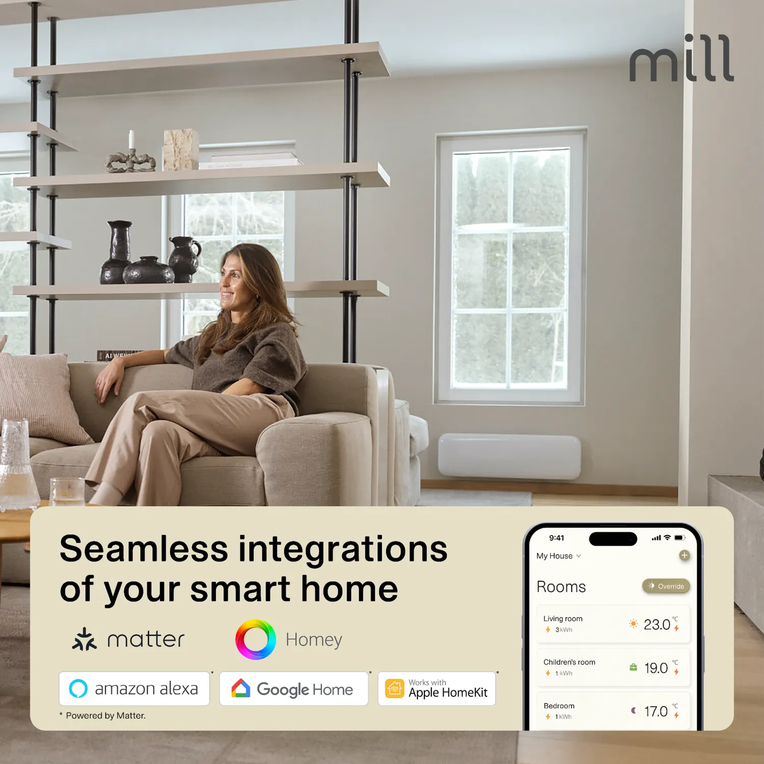 Mill Smart prise connectée WiFi suivi conso intérieure