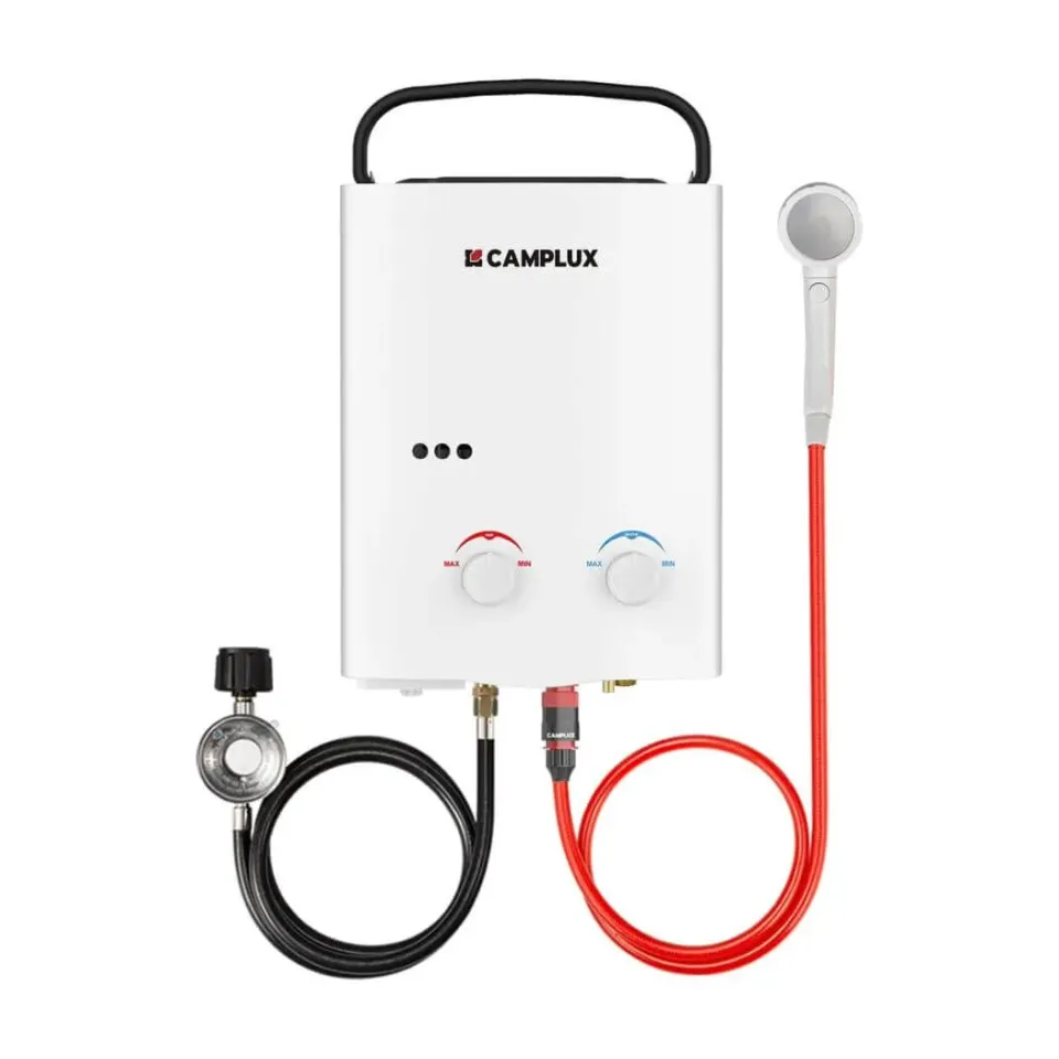 Camplux AY132 chauffe-eau portable propane 5 L blanc
