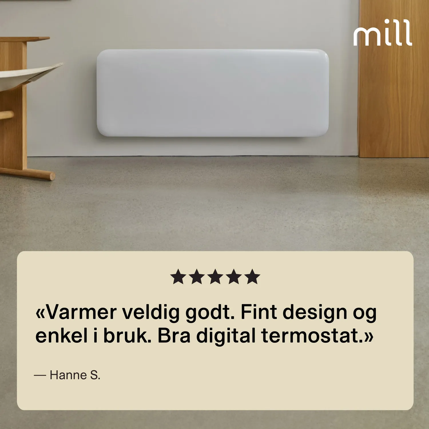 Mill Invisible radiateur panneau acier 1300W mural