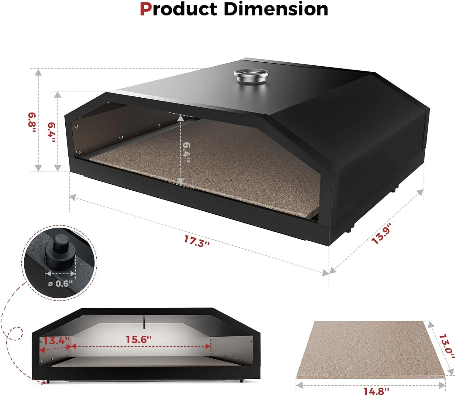 Camplux combo grill gaz four pizza 11000 BTU 17 pouces